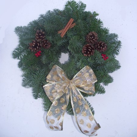 Noble Fir Wreath '10"' Decorated