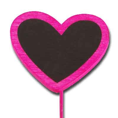 Blackboard Heart on stem 'Pink'