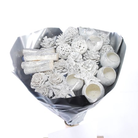 Mixed Pack 'White with silver glitter'