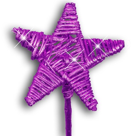 Lata star on stem flat 'purple purple glitter'