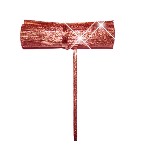 Leave roll on stem 'copper copper glitter'