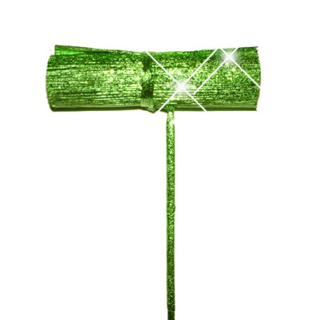 Leave roll on stem 'green green glitter'