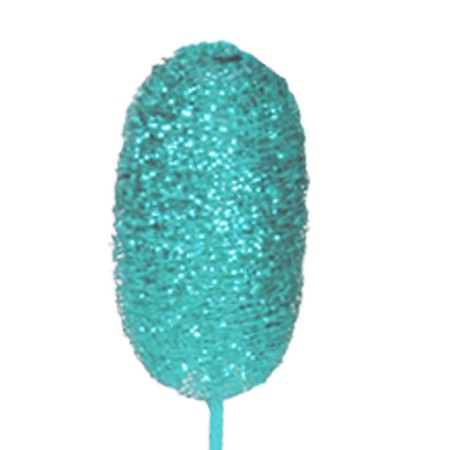 Luffa on stem 'ice blue blue glitter'