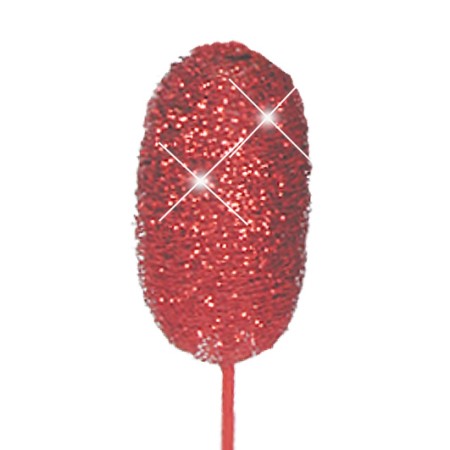 Luffa on stem 'red red glitter'