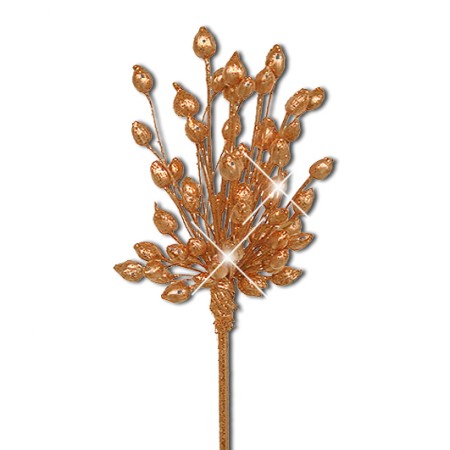 Motti bunch on stem 'orange gold glitter'