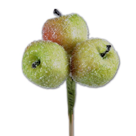 Apple 3pc on Stem Green with snow