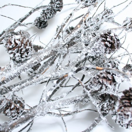 Branches Pinecone 'Snow' 100cm