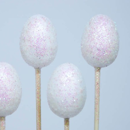 Egg on stick 'Irridescent RV Glitter'