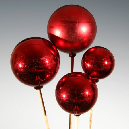 Baubles on stem 'Red, gold, silver or green'
