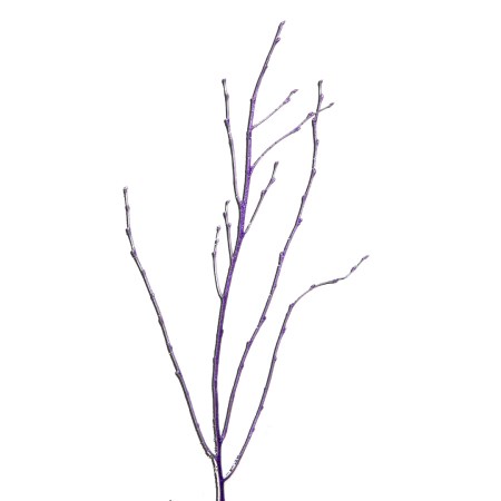 Birch Branch 55 cm 'purple large glitter' Betula pendula