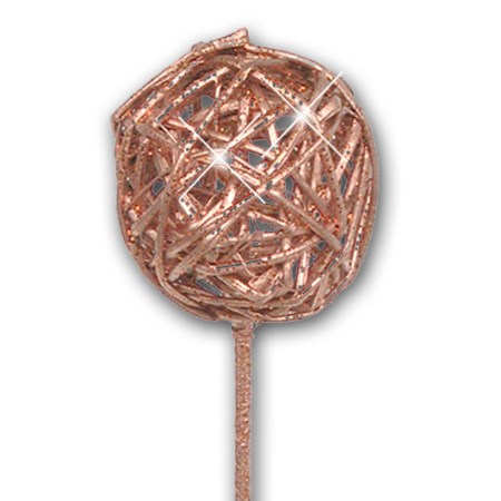Brunchball 5 cm on stem 'copper copper glitter'