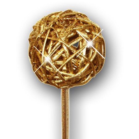 Brunchball 5 cm on stem 'gold gold glitter'