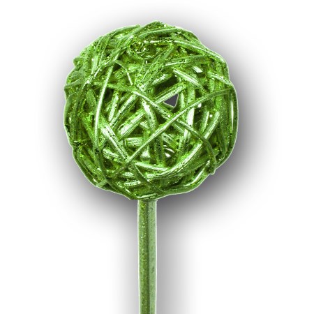 Brunchball 5 cm on stem 'green green glitter'