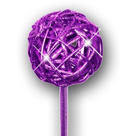 Brunchball 5 cm on stem 'purple purple glitter'