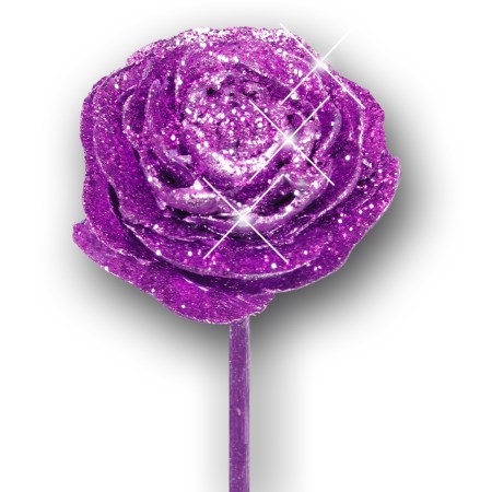 Cedar rose on stem 'purple purple glitter'