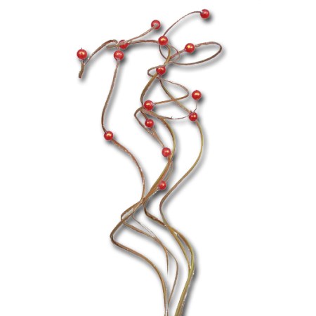 Curly ting ting 3 beads 'natural red bead'