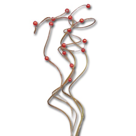 Curly ting ting 3 beads 'natural red bead'